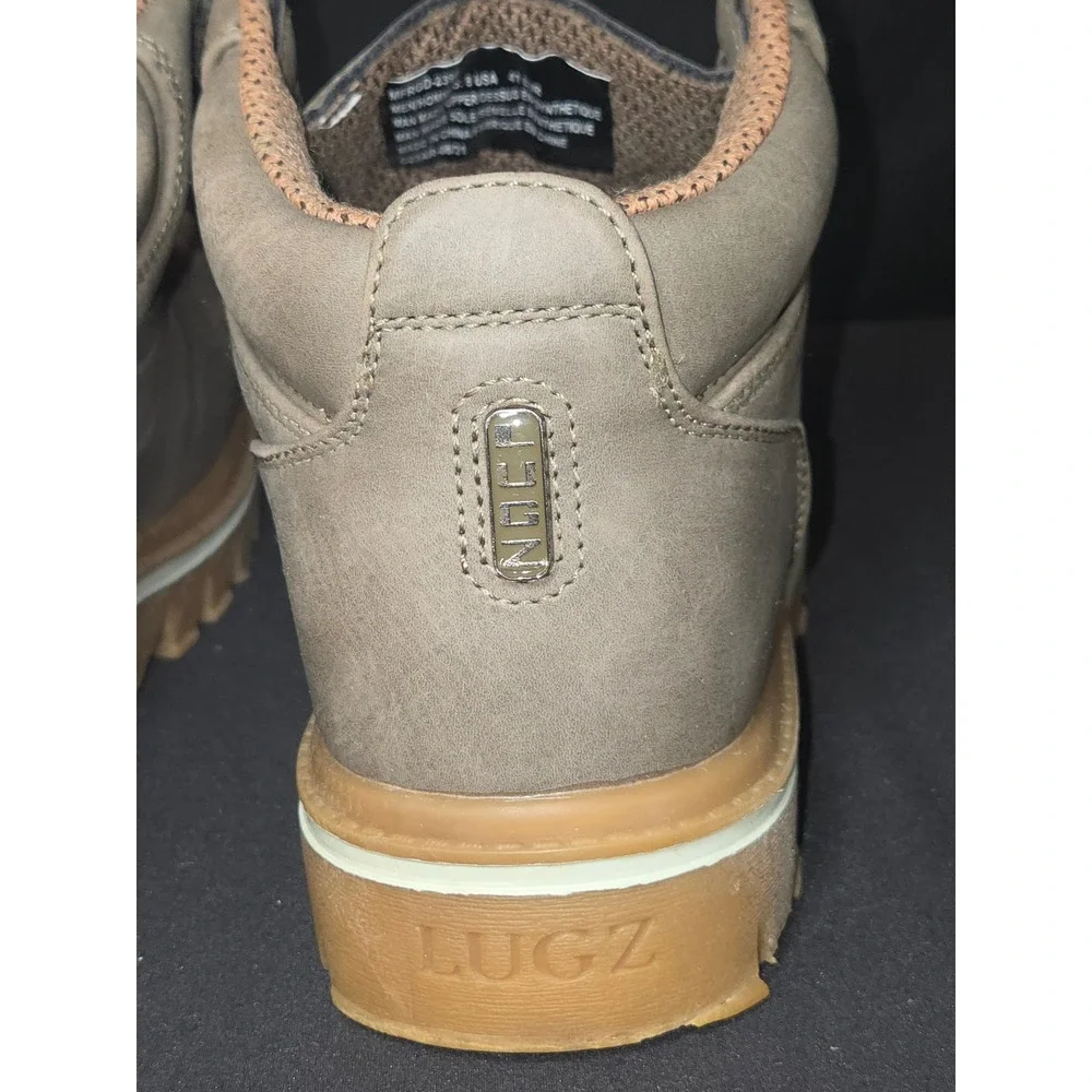 Lugz fringe‎ strutt vintage Suede Moc Toe Ankle Boots Khaki Men's Size 8 USA